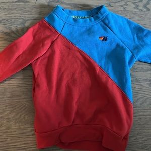 Aviator Nation color block kids sweatshirt sz 6 boys girls blue red